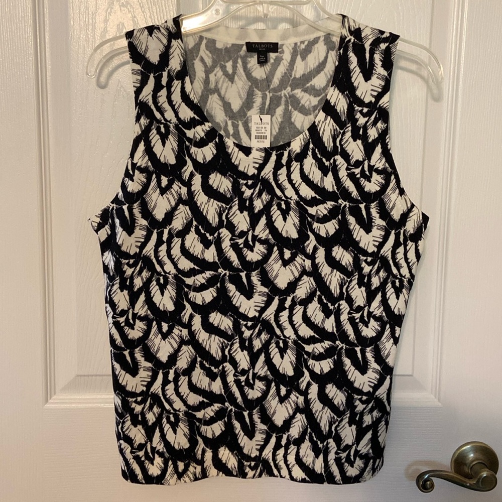 Talbots Feather Pattern Tank